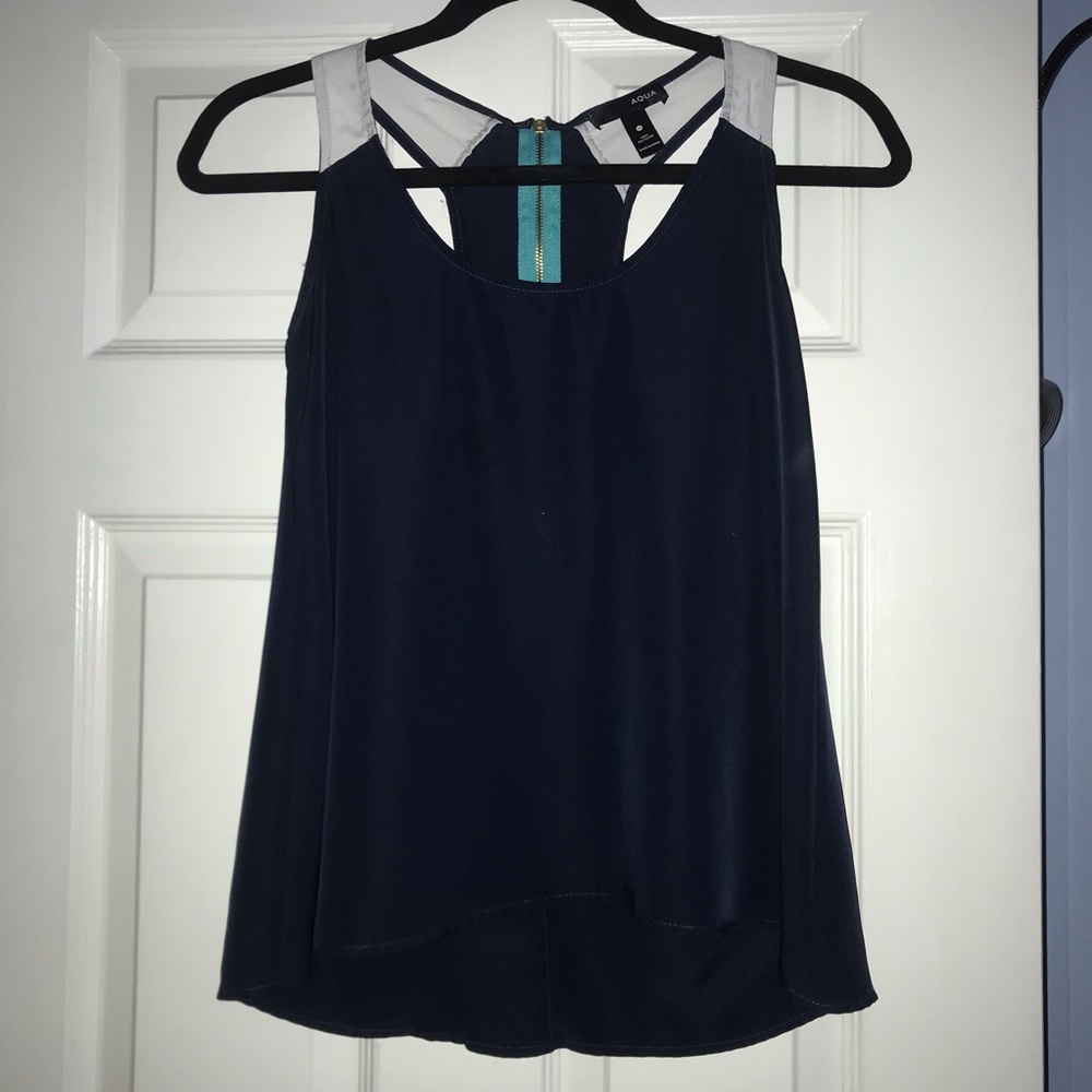 Sleek navy blue Aqua tank top blouse